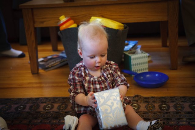 Excited to open presents